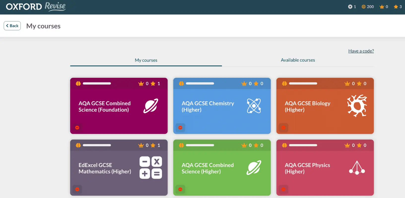 screenshot of oxford revise